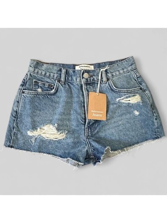Reformation Pants - REFORMATION-Dixie High Rise Jean shorts- Colorado blue, size 25 NWT.